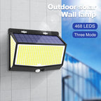 Outdoor Solar Light 468/208/138 LED Outdoor Solar Light LED Solar Security Lights Garden Waterproof 3 Modes Wall Lamp Fence Yard