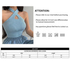 Vest Crop Top Women Halter Tops Female Knitted Off Shoulder Crop Tops Cross Strappy Sexy Tank Tops Tops For Women 2023 Summer