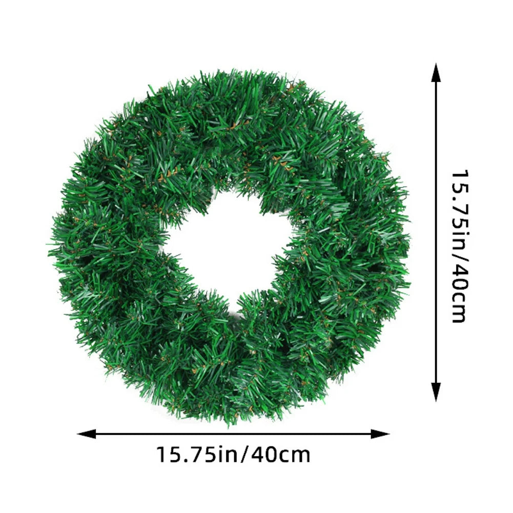 30/40/50cm Artificial Green Wreath PVC Wall Wreaths Seasonal Home The Wreath Christmas Ribbon Wreath Front Door Fall Wreaths