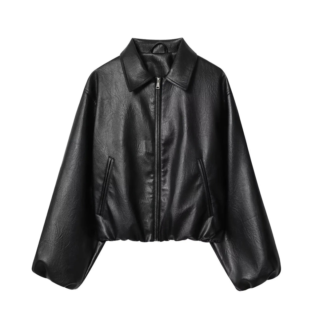 Women's Jacket - New Fall Arrival Women's Fashion Faux Leather Pilot Jacket New Arrivals
