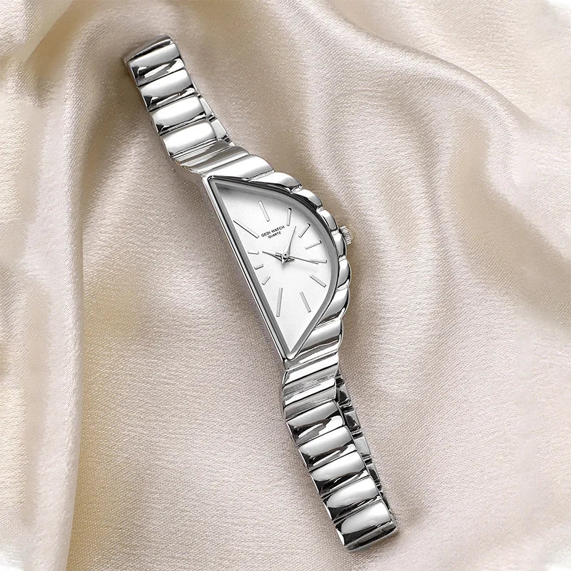 Casual Fashion Watches For Woman Irregular Design Sense Dial Bamboo Shaped Stainless Steel Strap Women's Quartz Wristwatch