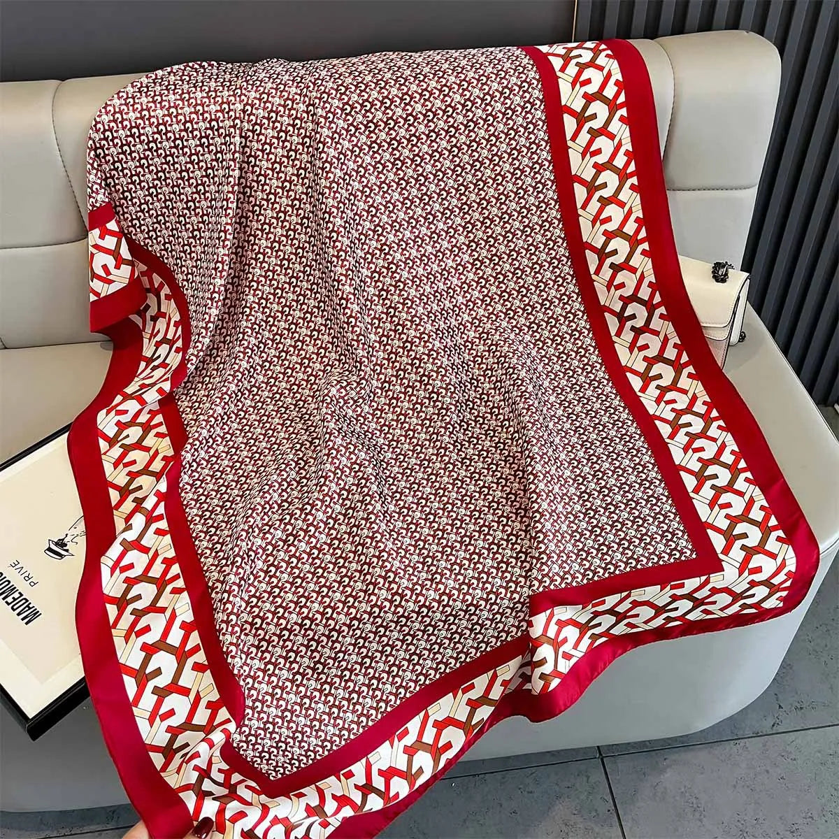 New Women Scarves Spring Summer Autumn Luxury Print Thin Light Satin Scarf Fashion Wrap Shawls 55 Colors Elegant Bandana Poncho