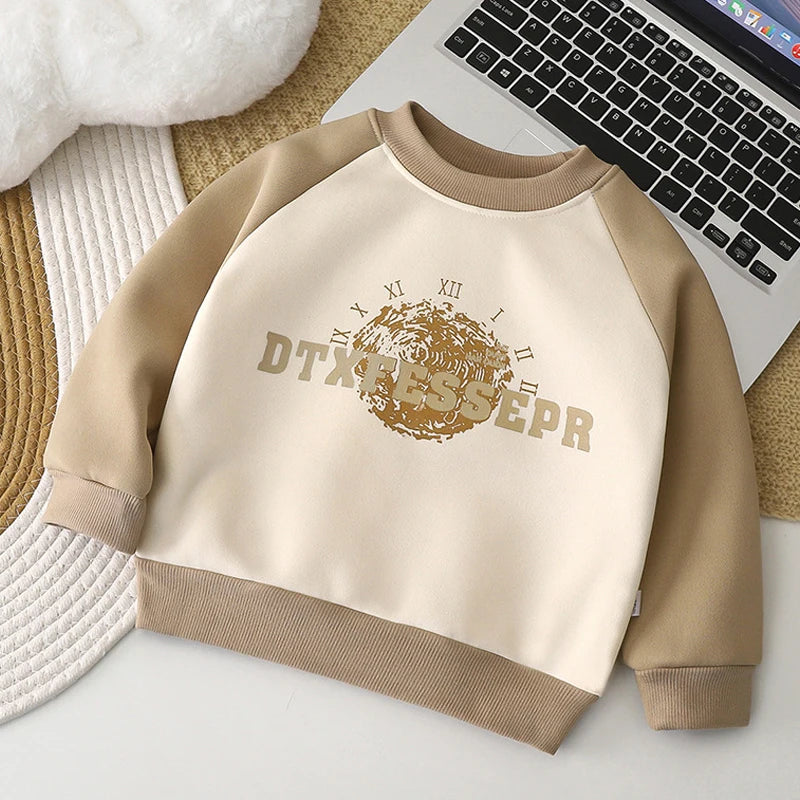 Childrens Hoodie with Fleece for Autumn and Winter, BoysThick Warm Jacket for Girls, Baby Clothes Kids Clothing