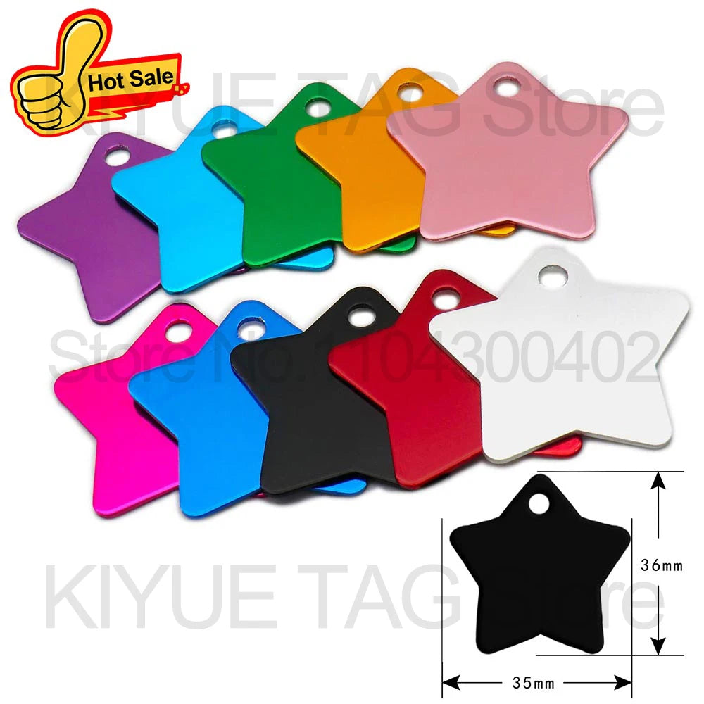 Custom Tags 100PCS Pet Supplies Custom Personalized Cat Collar Name Tag Custom Engraved Dog ID Tag Aluminum Pendant Accessories