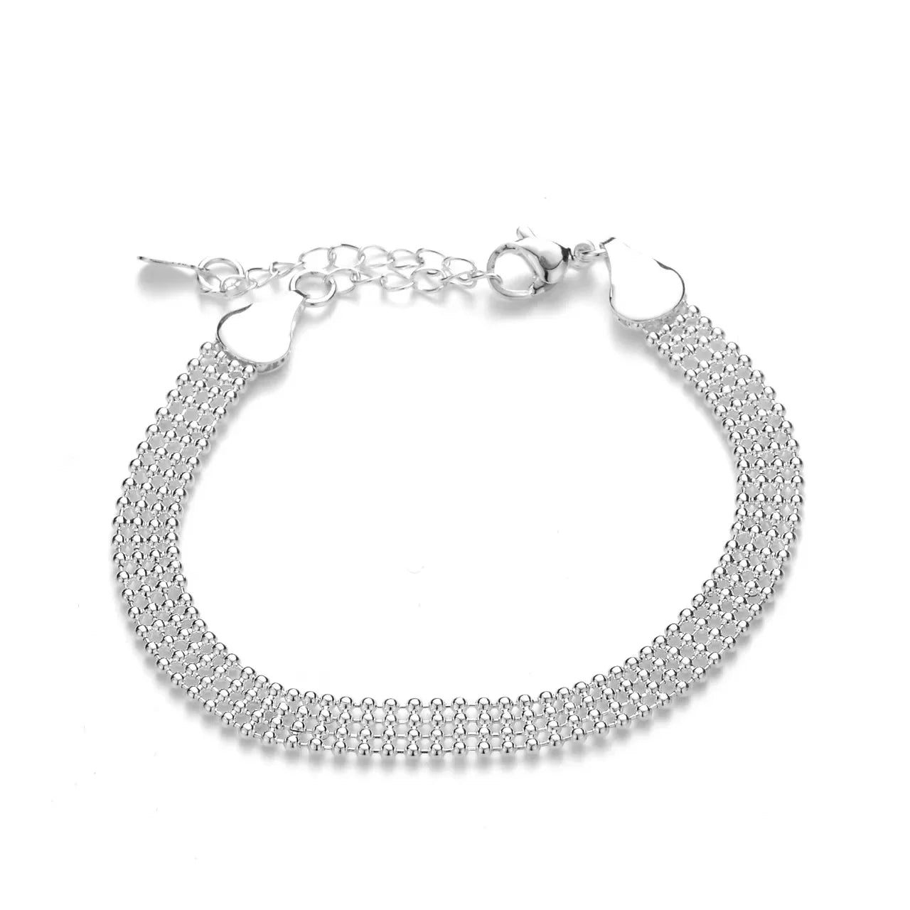 charms 925 sterling Silver Bracelets beads chain for Women men Wedding Lady Noble Pretty Jewelry Fashion Nice Chain 20cm 8inch