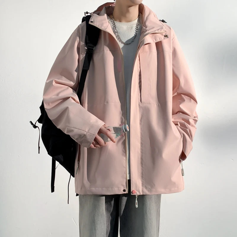 Men Jackets 2025 New Autumn Hooded Windproof Waterproof Coat Outdoor Adventure Windbreaker Camping Lightweight Stormcoat Jackets