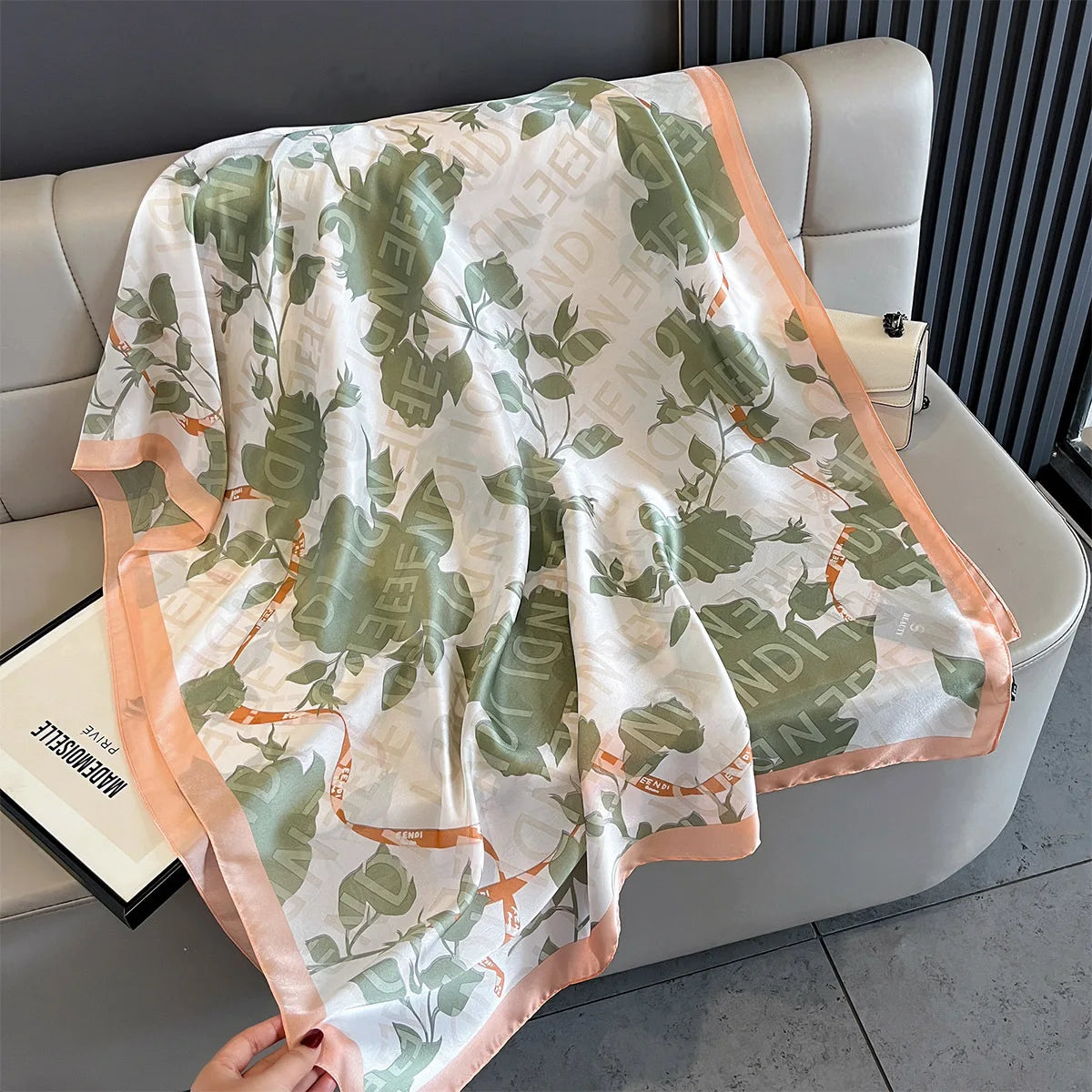 New Women Scarves Spring Summer Autumn Luxury Print Thin Light Satin Scarf Fashion Wrap Shawls 55 Colors Elegant Bandana Poncho