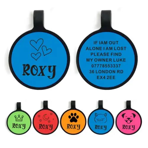 Custom Tags Personalised Dog Tag Custom Engraved ID Silicone Tag for Pet Cat Dog Name Collar