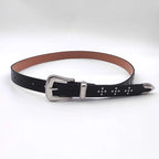 Fashion Belt For Women Designer Cross Rivet Waistband Punk Gothic Y2K Belt Female Hit Pop Desiner Elegant Jeans Belt Dark series