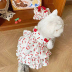 Pet Dress Pet Dresses for Dogs & Cats - Layered Cake Style Printed Clothes, Small Medium Breed Apparel, Adorable Summer Outfit