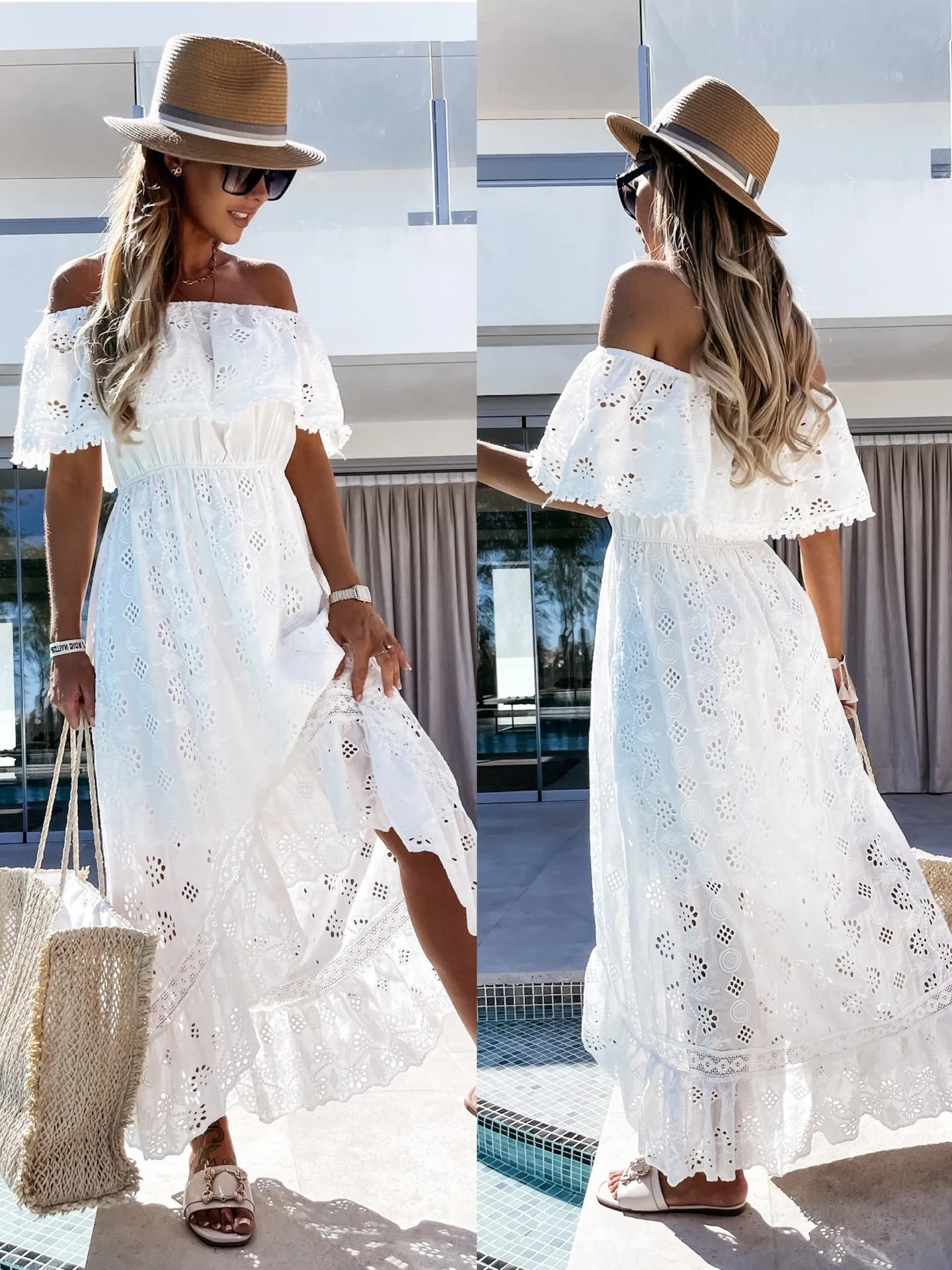 Summer White Dress For Woman 2025 Trendy Casual Beachwear Cover-ups Outfits New Boho Hippie Chic Long Maxi Dresses Elegant Party