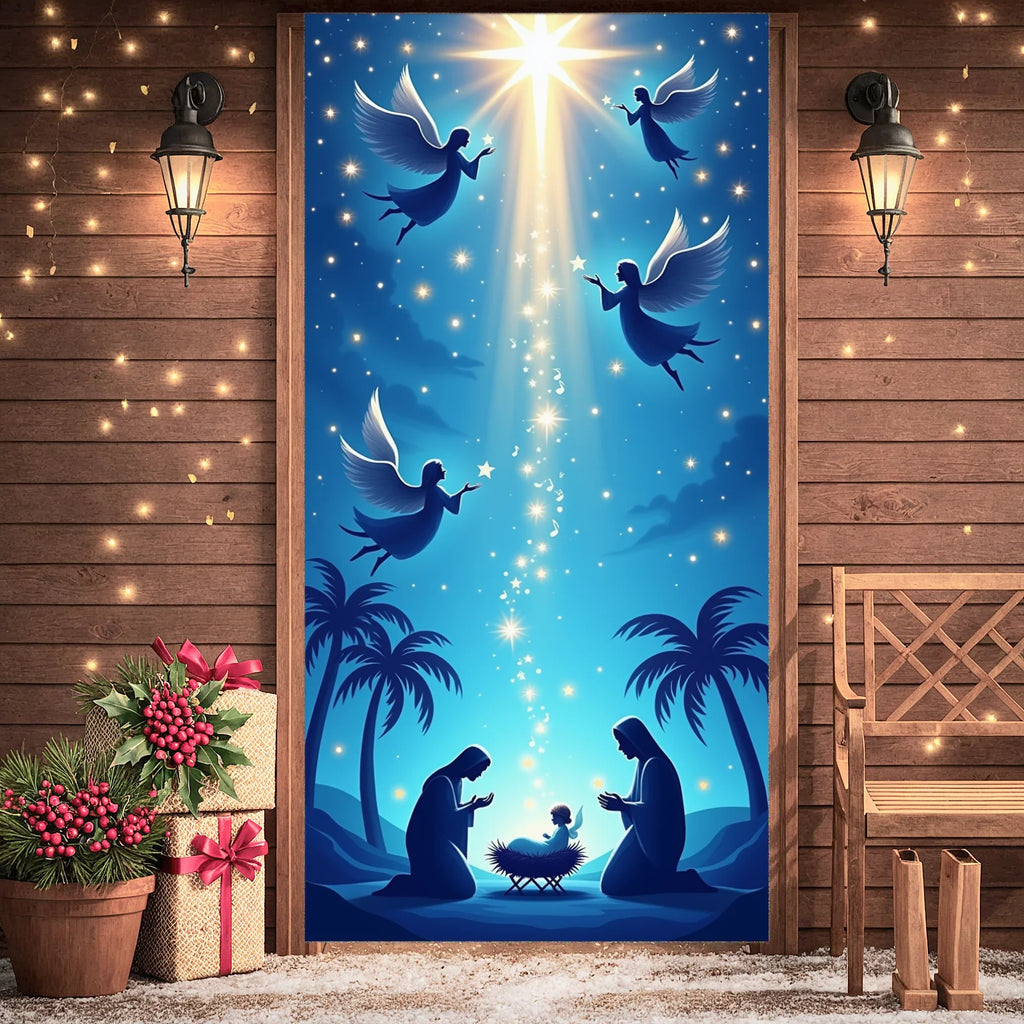 Christmas Banner Red Ornaments Holiday Decoration Snowflake Pattern Winter Festivities for Home Decoration Holiday Celebration I