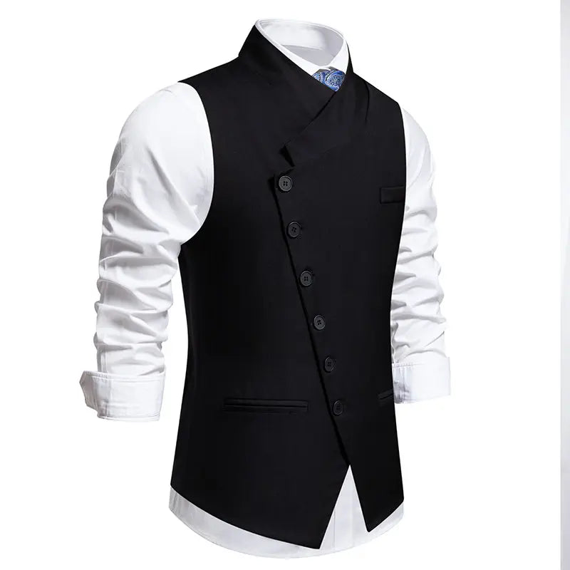 New Men's Suit Vests Fashion Smart Casual Formal Dress Vest For Wedding Waistcoats Men Solid Color Sleeveless Party Vest Man