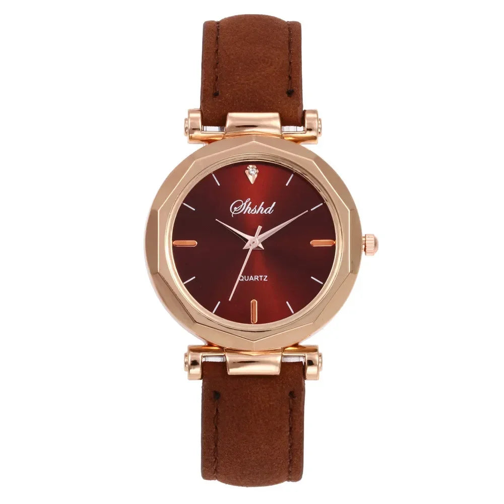 Casual Fashion Ladies Business Watch Women's Watches Women Leather Casual Watch Luxury Analog Quartz Crystal Wristwatch Relogio