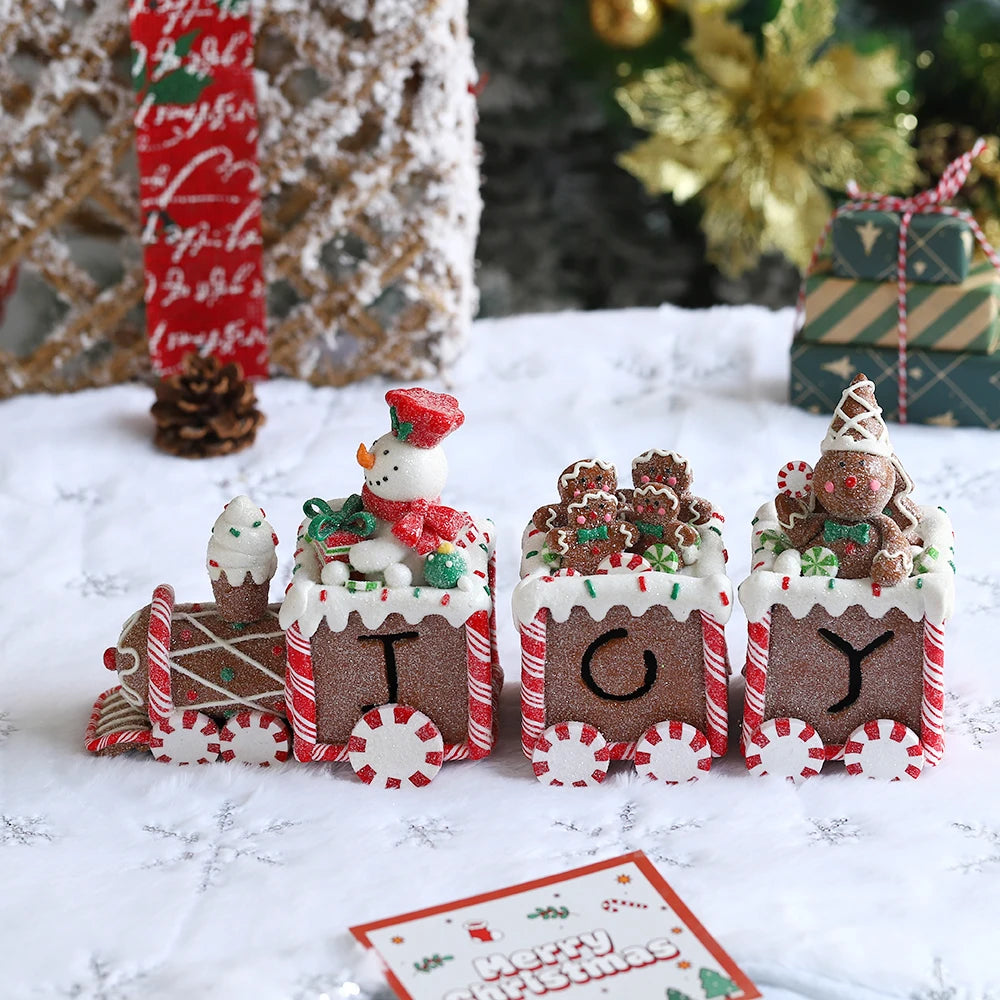 Christmas Ornaments Snowman Gingerbread Man Ice Cream Candy Train Christmas New Year Home Decoration Xmas Kids Gift Noel Navidad