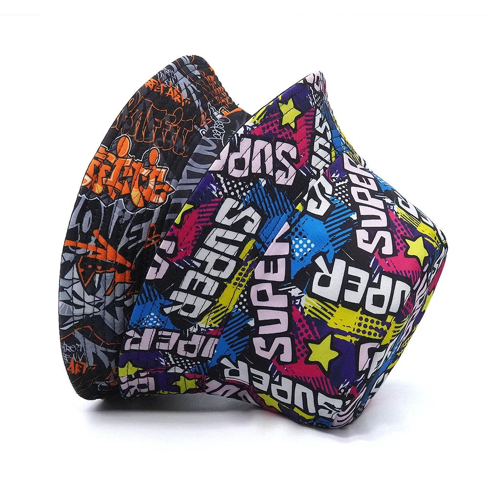 New Bucket Hats for Women Spring Summer Travel Versatile Design Print Retro Letter Men's Caps Panama Sun Hat