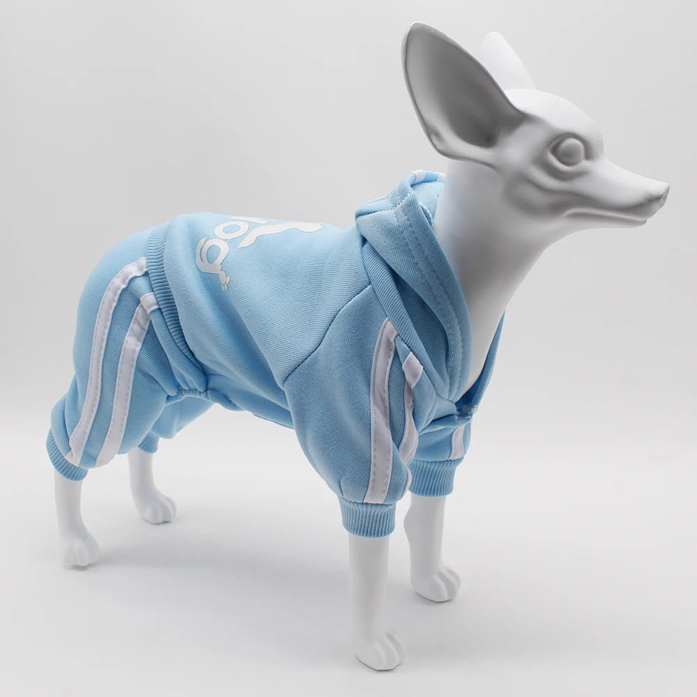 Brand name-branded clothes Design Adidog Clothing Dog Jumpsuit Sports Suit Spring Dog Clothes for Small Dogs Chihuahua Terrier Beagle Pet Apparel