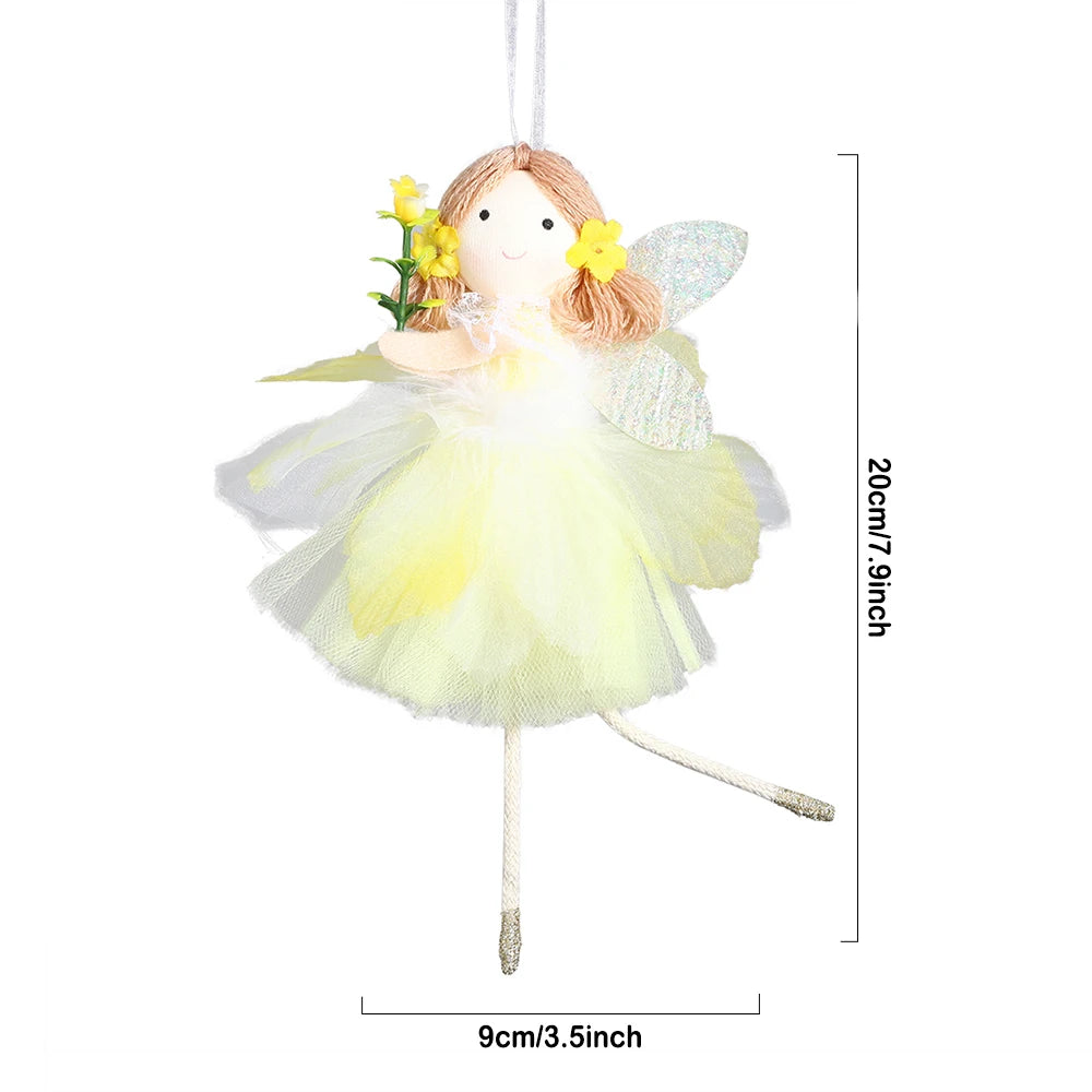 Easter Flower Fairy Skirt Elf Hanging Ornament Multi Colors Angel Girl Pendant Happy Easter Spring Party Decoration Kid Gifts