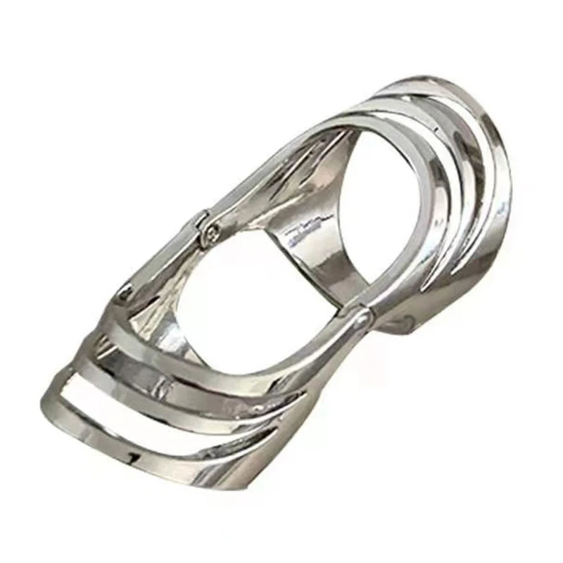 Retro Hollow Statement Rings For Women Men Metal Silver Color Wide Wrap Chunky Ring Punk Fashion Jewelry Dropshipping