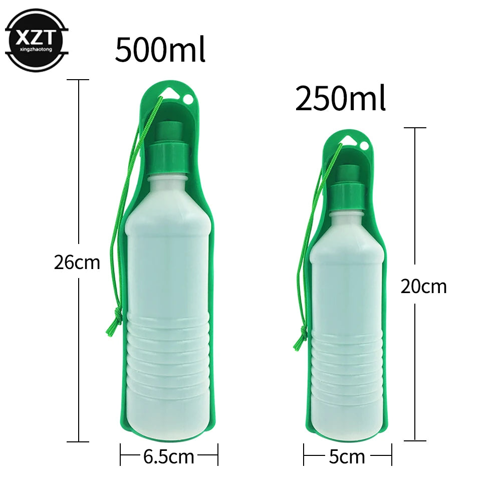 Pet Dog Water Bottle Plastic Portable Outdoor Travel Drinking Water Feeding Bowl Foldable Outing Automatic Water Feeding Kettle