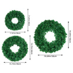 30/40/50cm Artificial Green Wreath PVC Wall Wreaths Seasonal Home The Wreath Christmas Ribbon Wreath Front Door Fall Wreaths