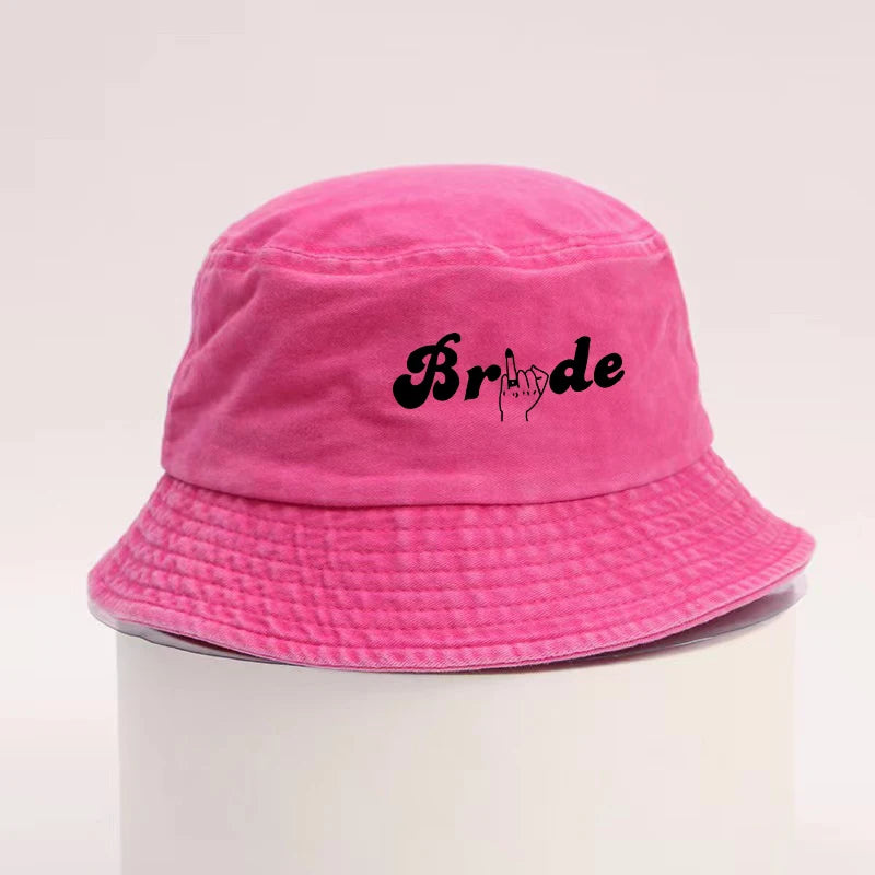 Bridal Bucket Hat Female Beach Pool Marriage Wedding Engagement Party Bridal Gift Travel Fashion New Fishing Cap Gift Wholesale
