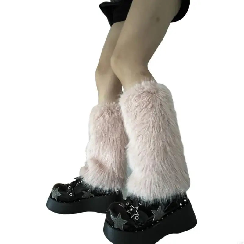 Faux Furs Leg Warmer,Warm Soft Cozy Fuzzy Leg Warmer Boot Cuffs Cover for Women Party Costumes Boot Sleeves Boot Covers