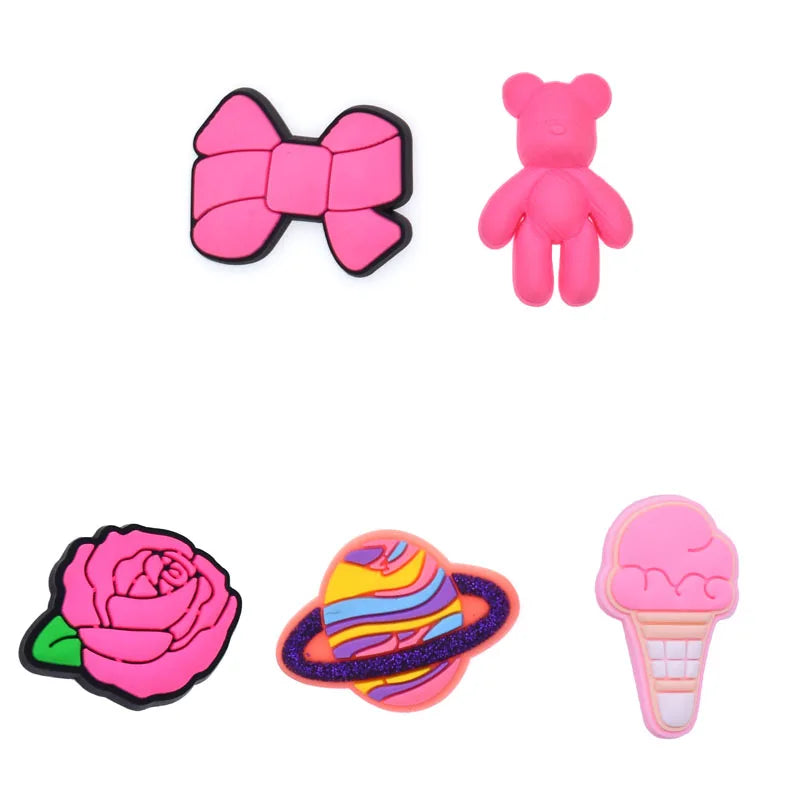 Pink Suitcase Shoe Charms for Crocs Accessories Sandals Men Clogs Pins Women Badges Girls Jeans Kids Decorations Buckle Shoes