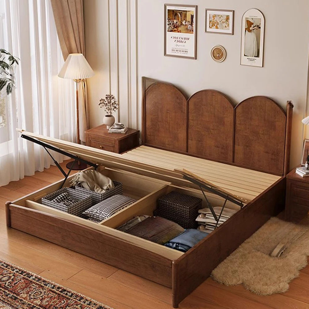 Bedroom Aesthetic Beds Unique Luxury Girls Nordic Storage Space Headboard Bed King Size Modern Lit Deux Place Home Decoration