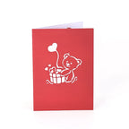 Valentine's Day Valentine Bear Pop Up Three-dimensional Card Greeting Card Creative Gift Card Heart Shape Bear For Couples Wife