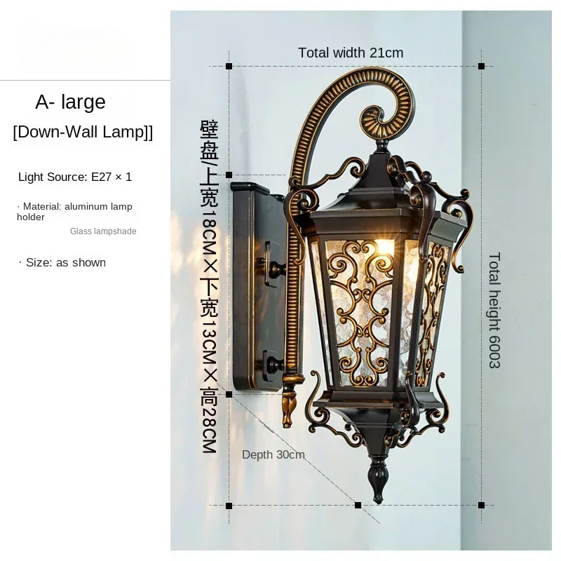 Outdoor wall light waterproof European style outdoor garden super bright home villa gate balcony exterior