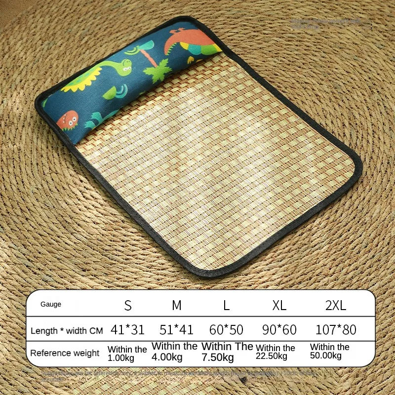 Pet Bed Sleeping Mat Dog Beds Rattan Woven Cat Mat Bed Summer Pet Cooling Mat for Small Dog Cats Puppy Beds Cushion Chihuahua