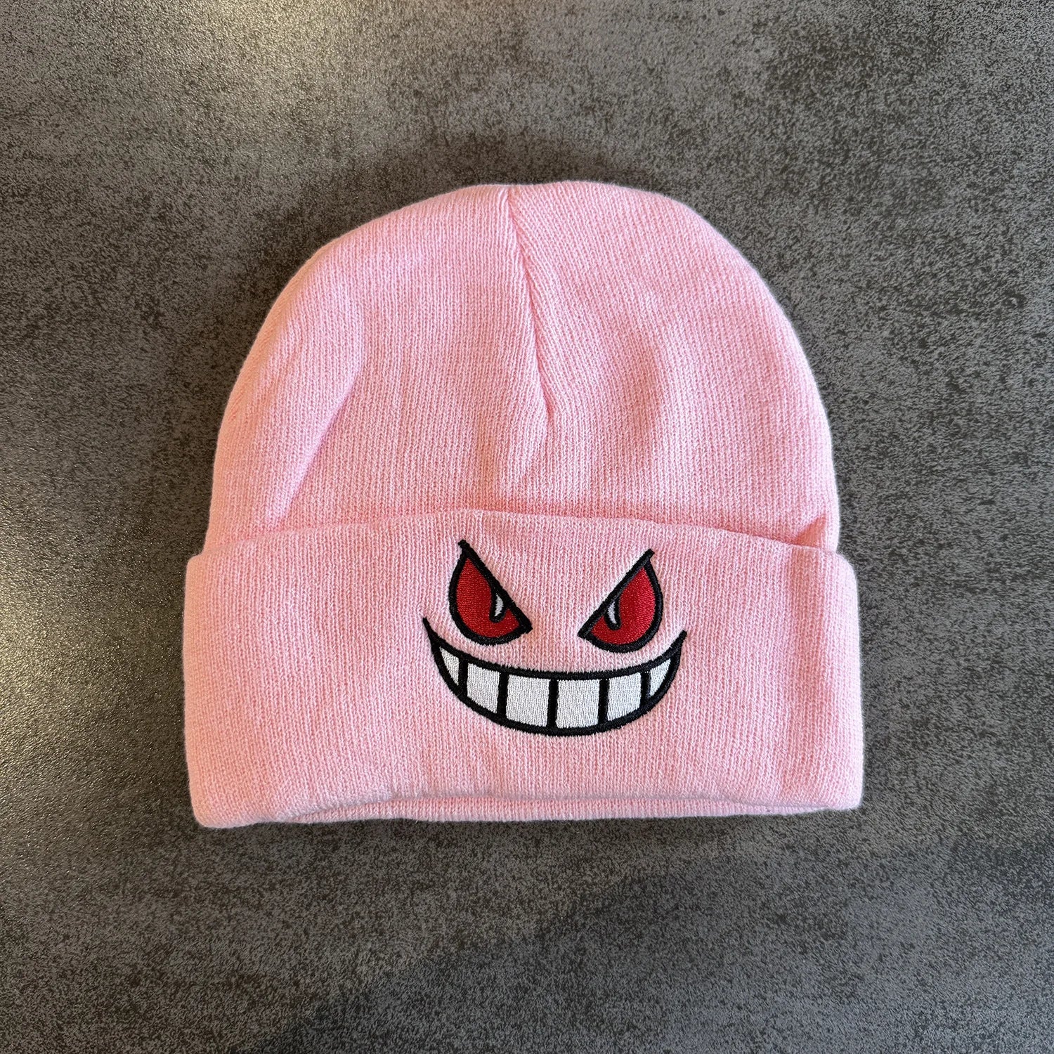 Cartoon Embroidered Beanies Popular American Anime Cartoon Embroidered Knitted Autumn Winter Warm Hat Wool Hat Gengar Beanies
