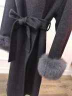 Wool Coat Women 2025 New Autumn Winter Real Fox Fur Jacket Female Natural Fur Long Woolen Coat Warm Real Fur Cashmere  Clothing