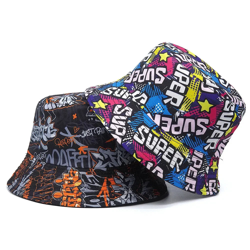 New Bucket Hats for Women Spring Summer Travel Versatile Design Print Retro Letter Men's Caps Panama Sun Hat
