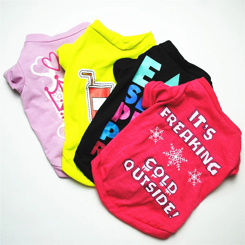 Fashionable name-branded clothes pet clothes cute dog vest shirt dog costume cats clothes Corton puppies small dog pet clothes costume Ropa Perro