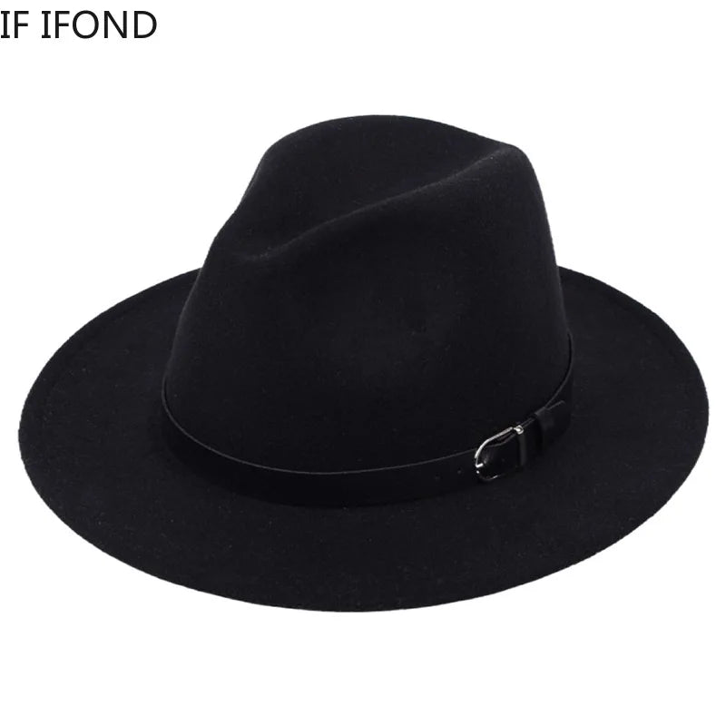 Classic British Fedora Hat Men Women Imitation Woolen Winter Felt Hats Fashion Jazz Hat Chapeau Wholesale