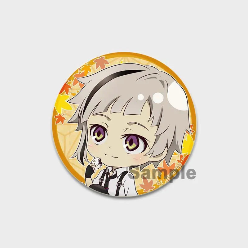 Anime Brooches Dazai Osamu Nakahara Chuya Lapel Pins Cartoon Cosplay Badges Backpack Souvenir Jewelry Gifts