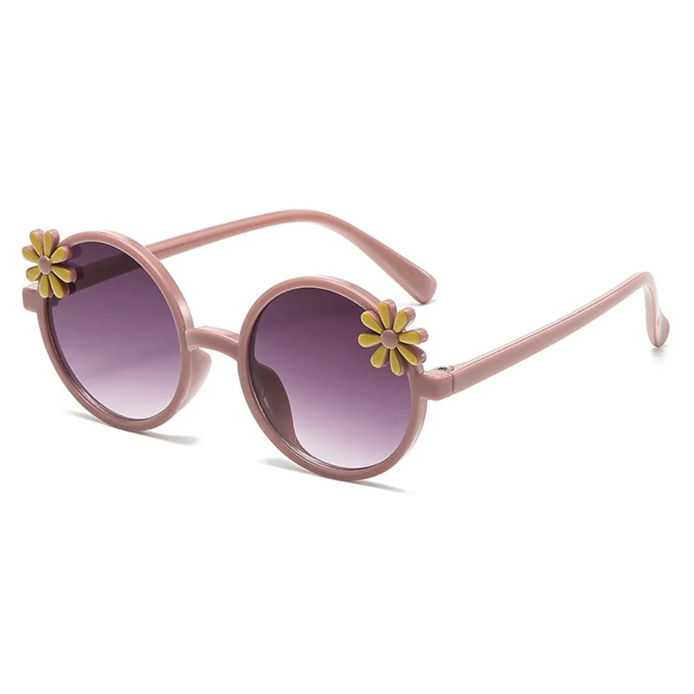 Shades Flower Sunglasses Anti Radiation Glass Kid Sunglasses Blocking Sunglasses Sun Protection Round Frame Children Eyeglass