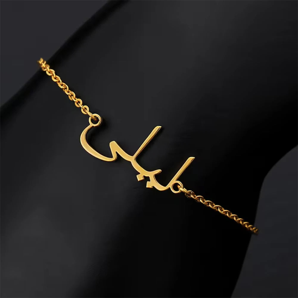 Custom Arabic Lerrer Name Anklet for Women Personalized Stainless Steel Leg Chain Luxury Anklet Mother's Day Gift Wrist Chain