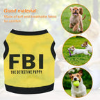 name-branded clothes Pet Supplies Dog Clothes Cotton Black Printed fbi Pet Vest Teddy Clothes Spring Summer New