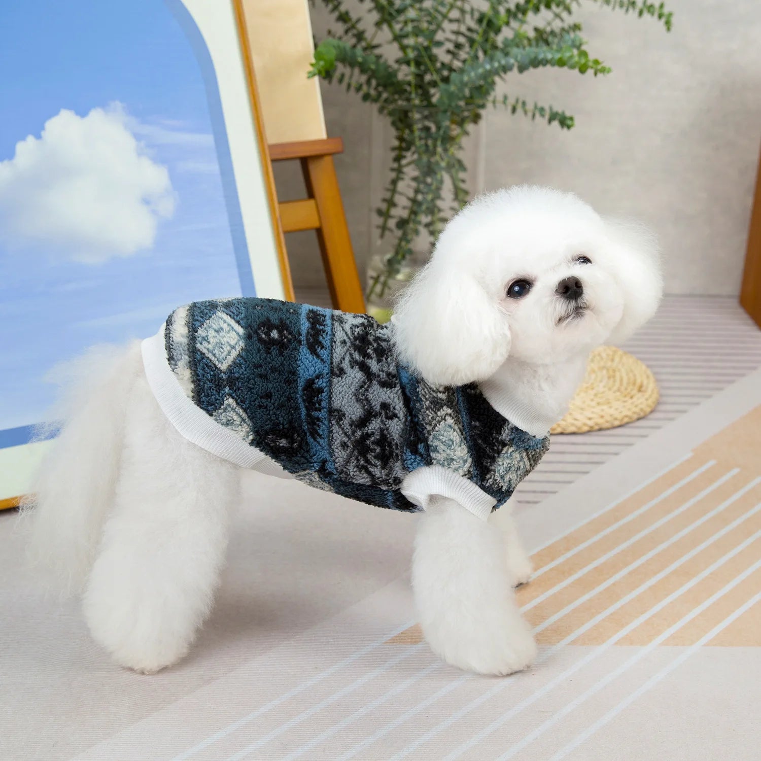 Winter Dog Sweater for Small Dogs, Soft Thermal Fleece Dog Clothes Chihuahua Yorkie Puppy Sweater Pet Pullover with Leash Ring