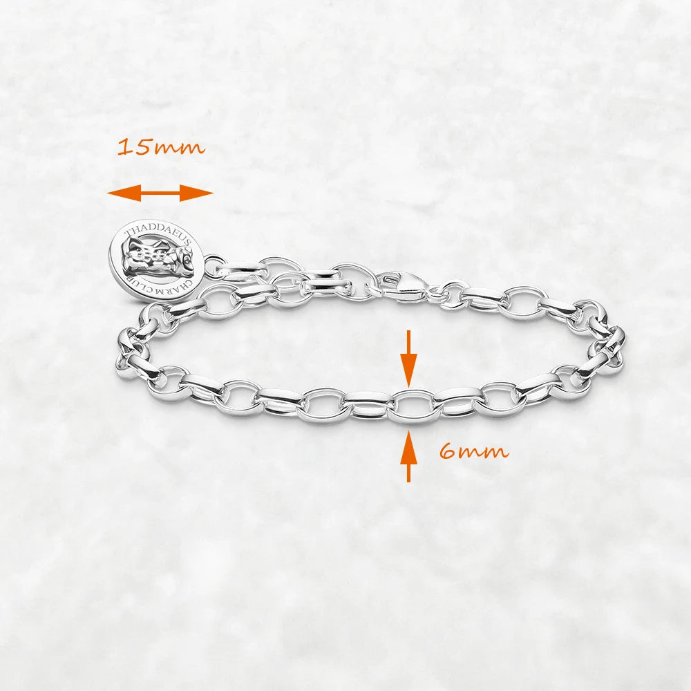Charm Bracelets Bears New Trendy Gift for Women Men Europe Real 925 Sterling Silver Fine Jewelry Acessorie
