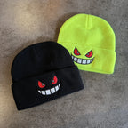 Cartoon Embroidered Beanies Popular American Anime Cartoon Embroidered Knitted Autumn Winter Warm Hat Wool Hat Gengar Beanies
