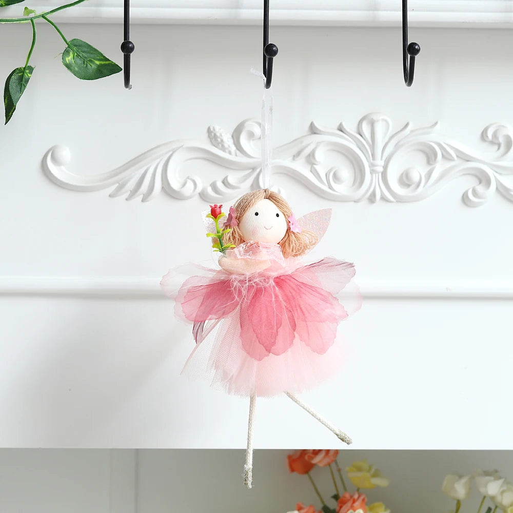 Easter Flower Fairy Skirt Elf Hanging Ornament Multi Colors Angel Girl Pendant Happy Easter Spring Party Decoration Kid Gifts
