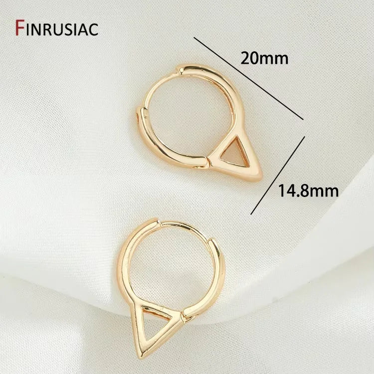 New Trendy Real Gold Plated Round Hoop Earrings For Women Girls Ladies Big Hoops Gold Circle Ring Earrings Party Gift