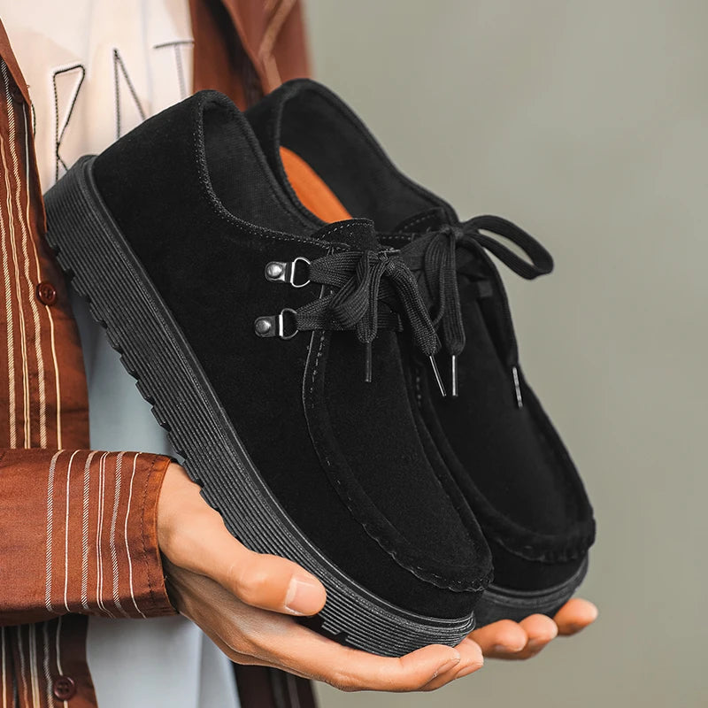 Men's wide toe barefoot shoes classic retro casual shoes lightweight outdoor sports walking shoes khaki thick soled work shoes