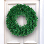 30/40/50cm Artificial Green Wreath PVC Wall Wreaths Seasonal Home The Wreath Christmas Ribbon Wreath Front Door Fall Wreaths