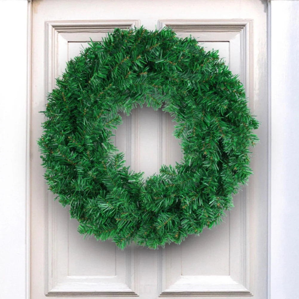 30/40/50cm Artificial Green Wreath PVC Wall Wreaths Seasonal Home The Wreath Christmas Ribbon Wreath Front Door Fall Wreaths