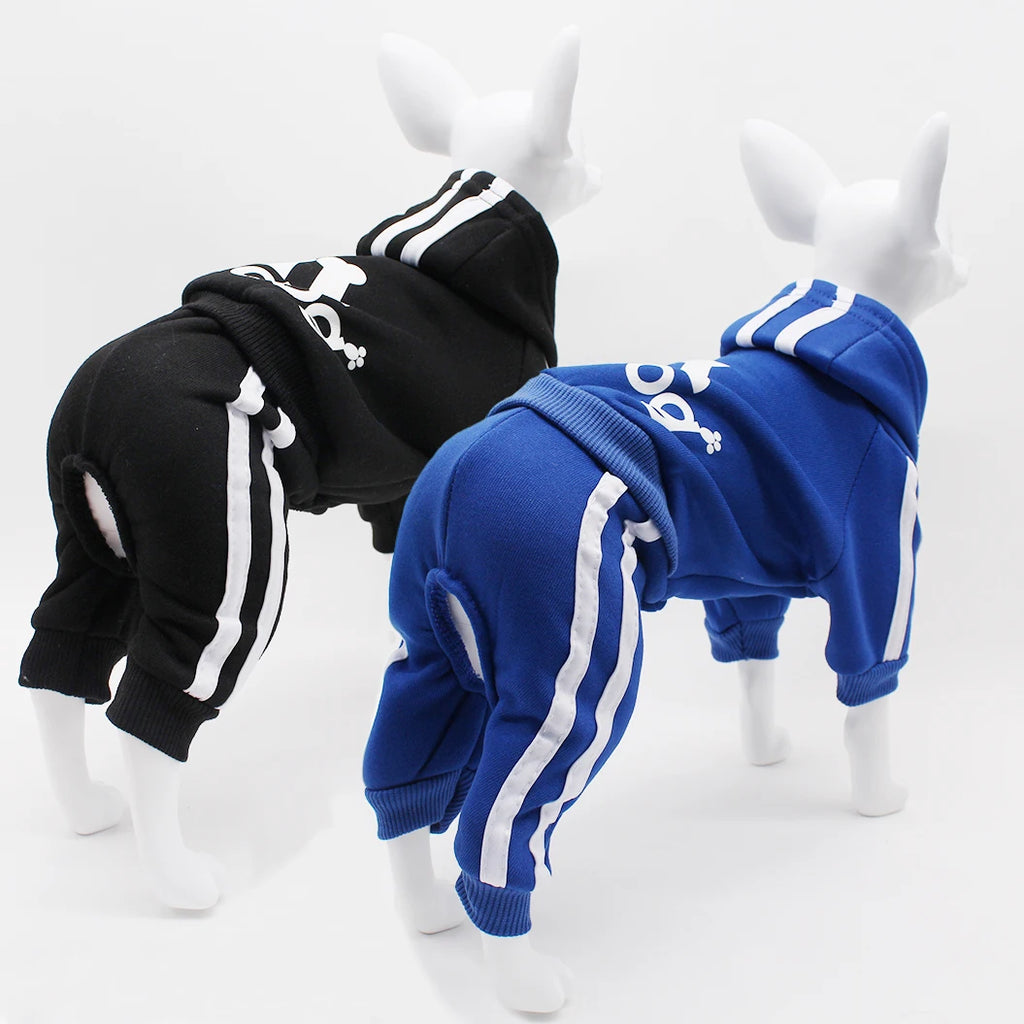 Brand name-branded clothes Design Adidog Clothing Dog Jumpsuit Sports Suit Spring Dog Clothes for Small Dogs Chihuahua Terrier Beagle Pet Apparel
